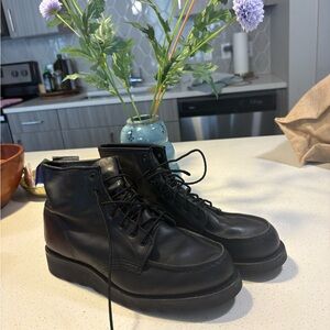 Red Wing Shoes Black Leather Ankle Boots porter moc 3497